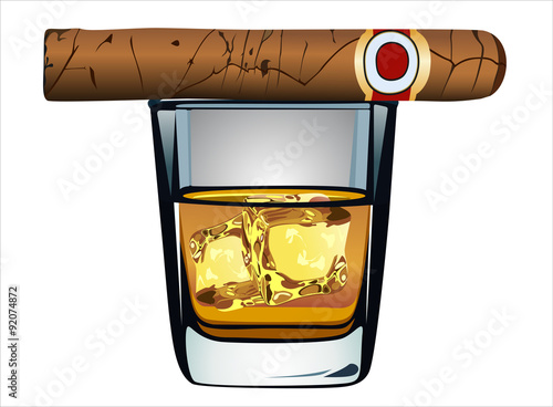 whiskey and cigar