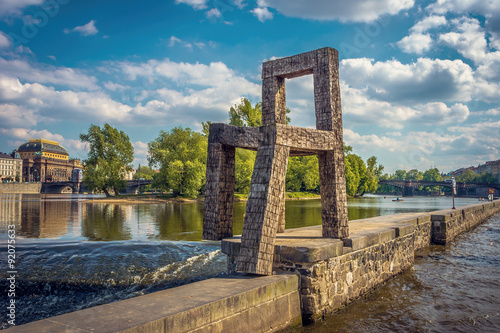 Chair on Vltava. Praga.