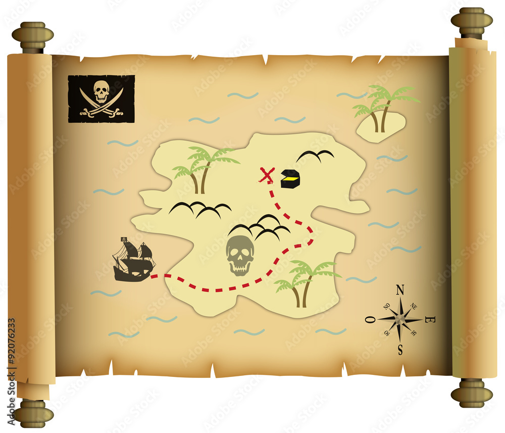 Parchemin Carte Aux Tresors 04 Stock Vector Adobe Stock