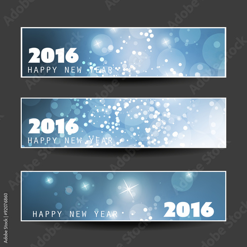 Set of Horizontal New Year Banners - 2016 Version