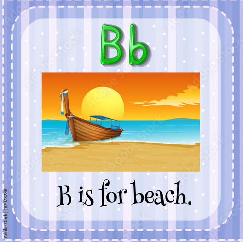 Flashcard of B is for beach