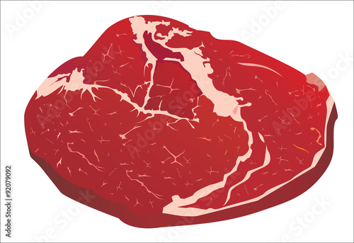 Raw fresh beef on white background