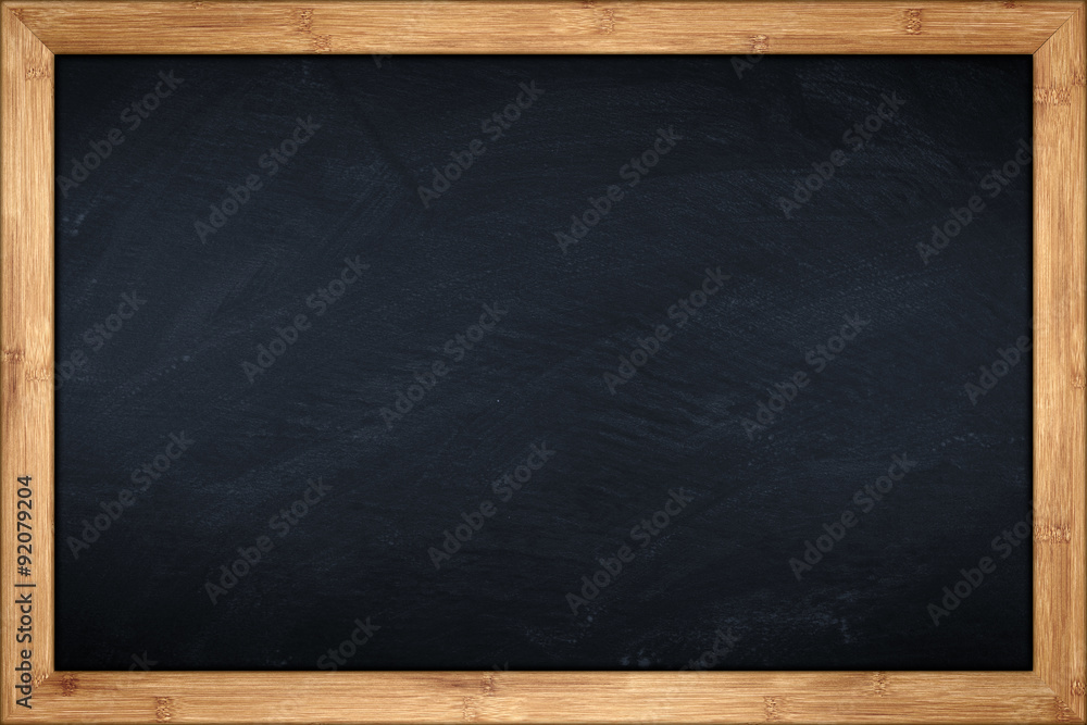 little blackboard with wooden bamboo frame - obrazy, fototapety, plakaty 