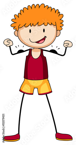Strong man showing muscles