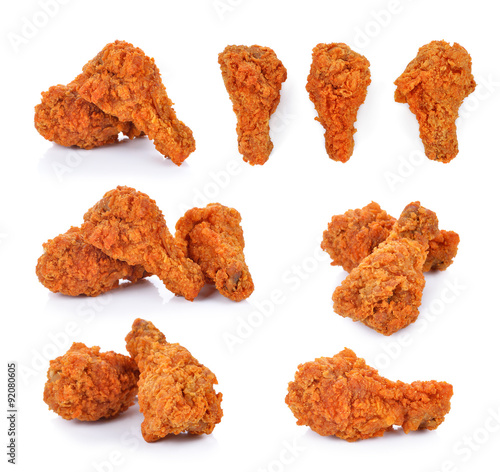 Fried chicken isolated white background