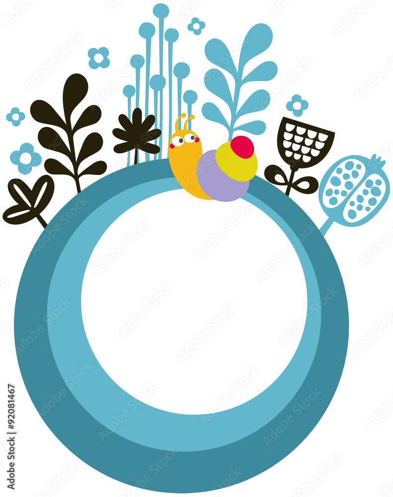 Banner with snail and flowers. Banner with snail and flowers.
