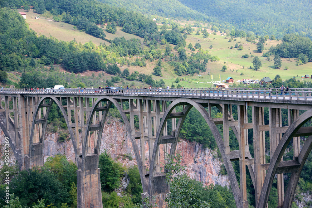 Djurdjevic bridge, Montenegro. Canyon. Tara bridge