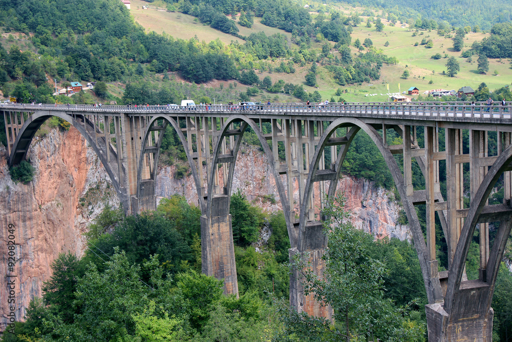 Djurdjevic bridge, Montenegro. Canyon. Tara bridge