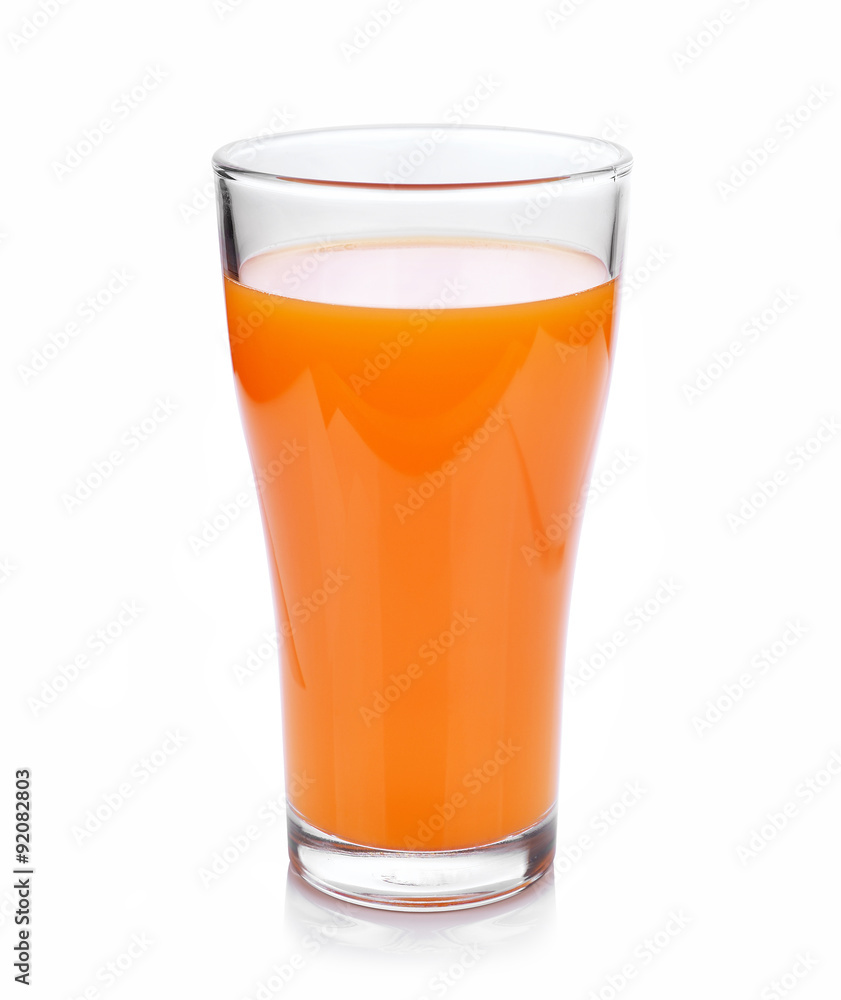 Full glass of orange juice on white background Full glass of orange juice on white background