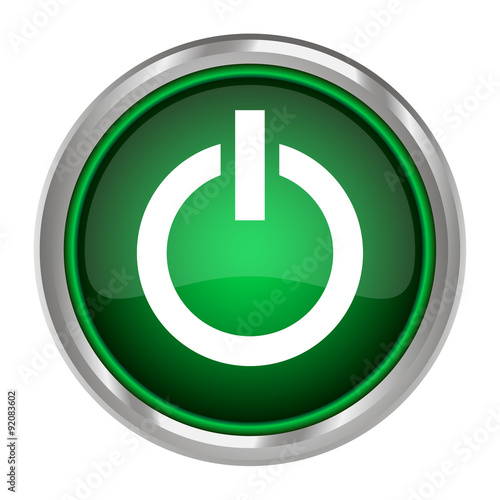 Button power green