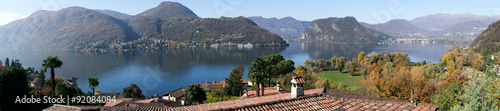 Panoramic view on lake Lugano