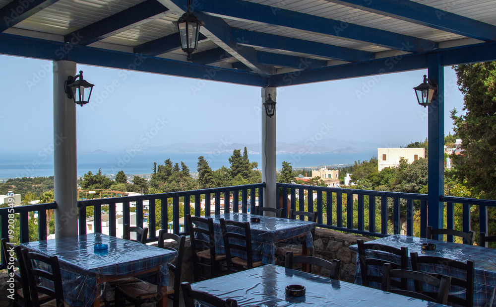 Meerblick von dem Ort Zia auf der Insel Kos, Griechenland
