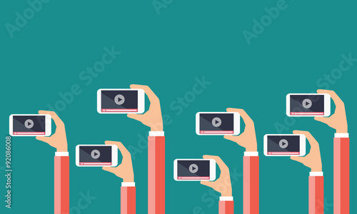 business on line video marketing content concept.