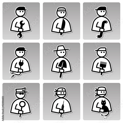 People occupations icons (man).
