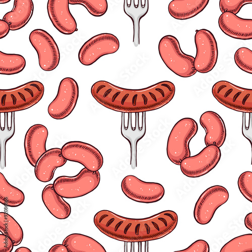 seamless colorful sausages