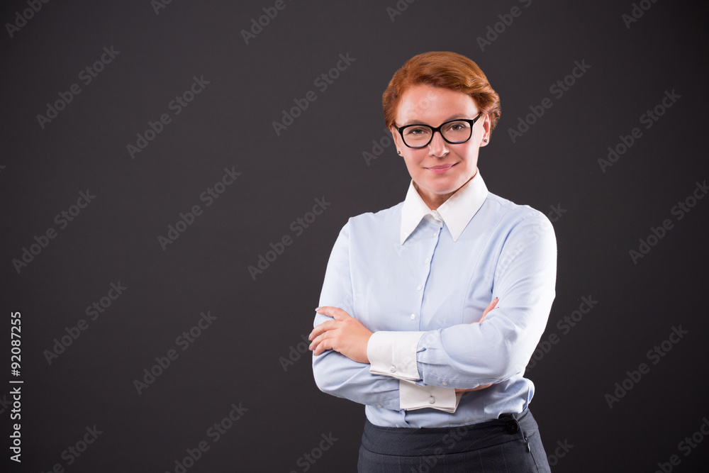 Smiling businesslady in glasses Smiling businesslady in glasses