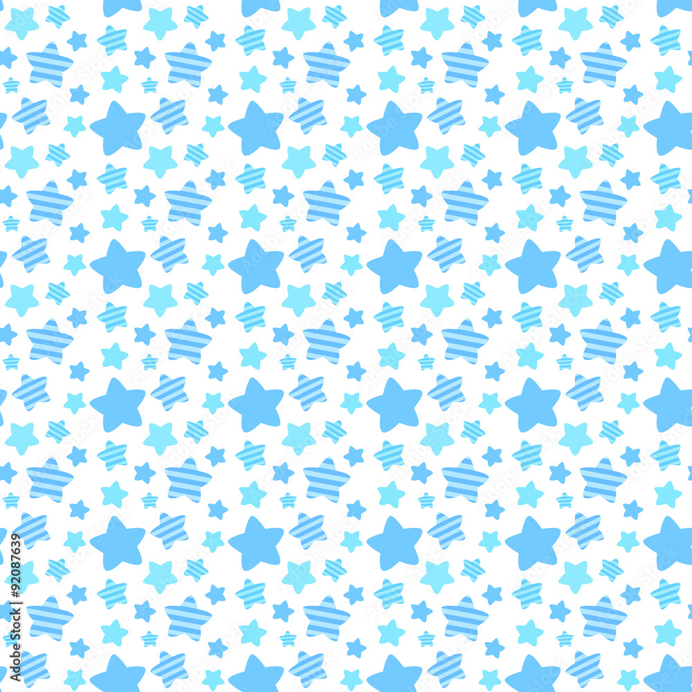 水色 青系の星柄 シームレスパターン Stock Illustration Adobe Stock