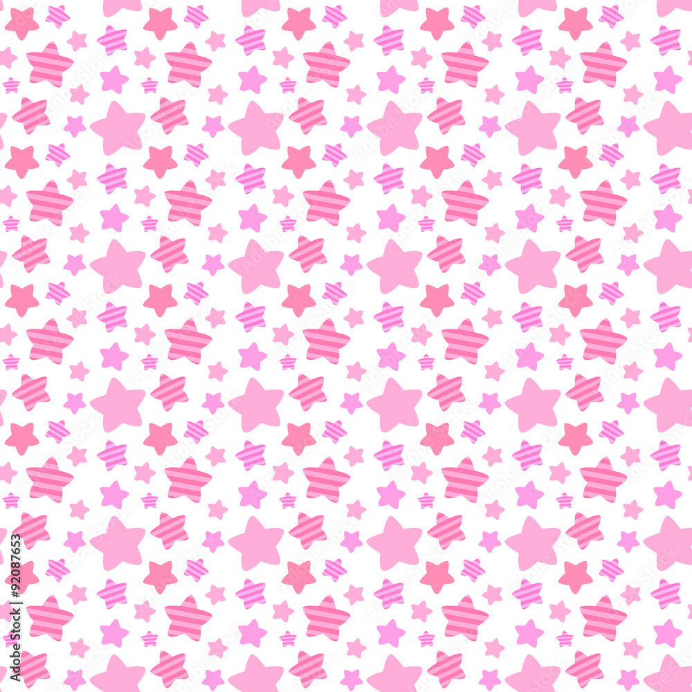 ピンクの星柄 シームレスパターン Stock Illustration Adobe Stock
