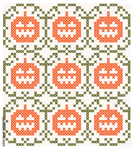 Seamless Halloween background with symmetrical pattern for web page backgrounds, textile designs, fills, banners, cards