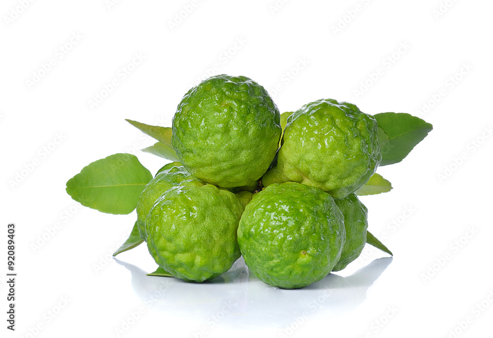 Kaffir lime on white background Kaffir lime on white background
