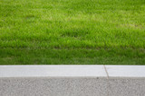 Green grass on the lawn. Selective focus. Shallow depth of field