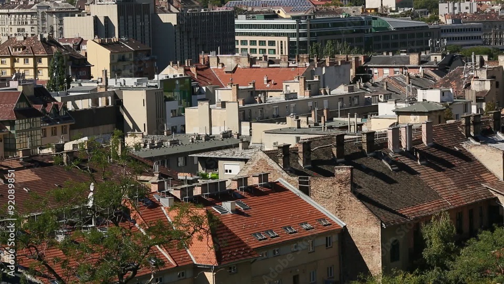 Top view on buildings at Buda side of Budapest. Top view on buildings at Buda side of Budapest.