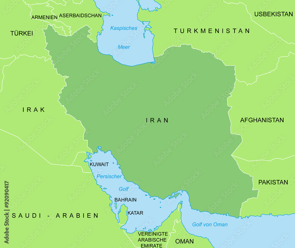 Fototapeta premium Iran - Karte in Grün