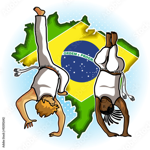 Brazilian People Playing Capoeira Martial Arts in Brazil