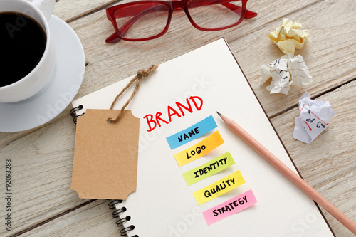 Brand marketing concept with office desk