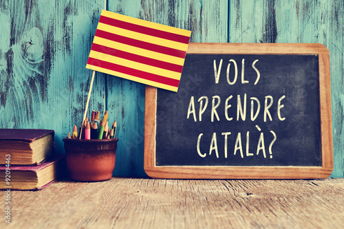 Billede på lærred question vols aprendre catala?, do you want to learn Catalan?