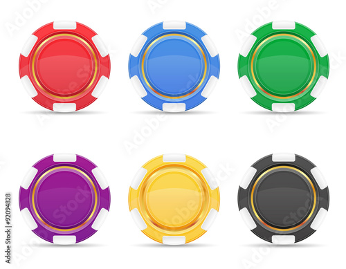 colored casino chips vector illustration