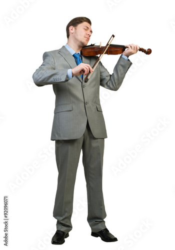 Canvas Print Businessman playing violin