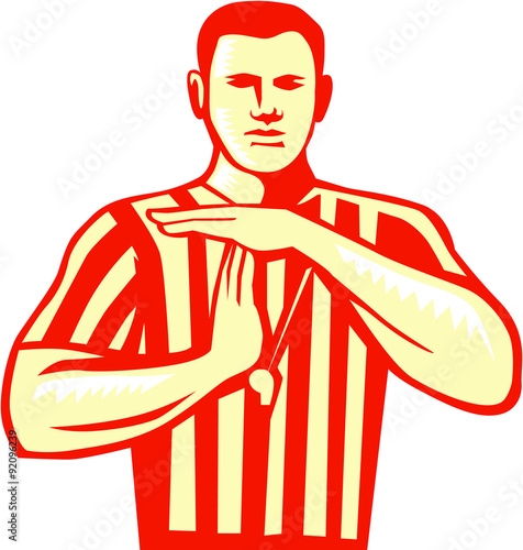 Basketball Referee Technical Foul Retro