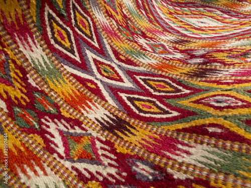 Close up of handmade traditional wool rug © antova13