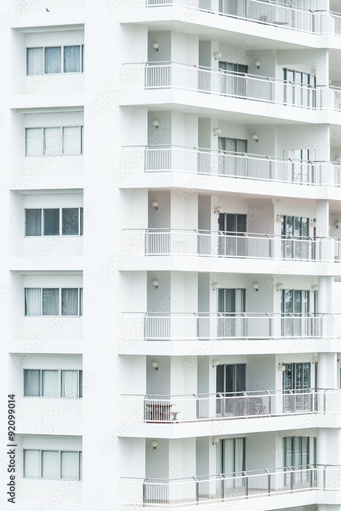 White windows pattern on apartment building