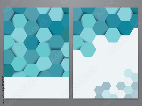 Brochure, annual report, flyer, magazine cover vector template. Modern hexagon pattern corporate design.