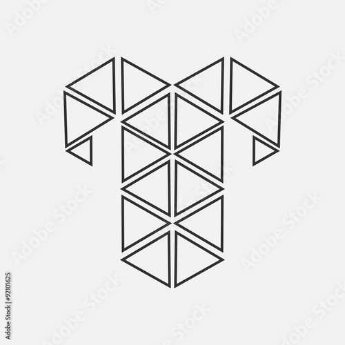 Geometric Zodiac sign design silhouette.Aries.vector illustration