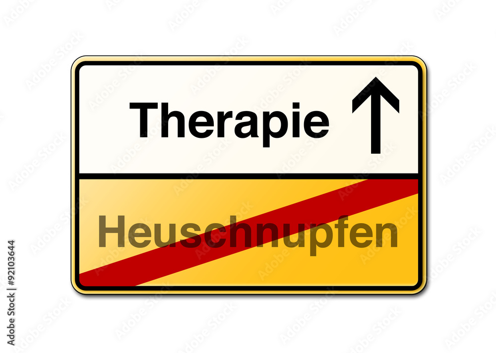 Therapie statt Heuschnupfen Schild Therapie statt Heuschnupfen Schild