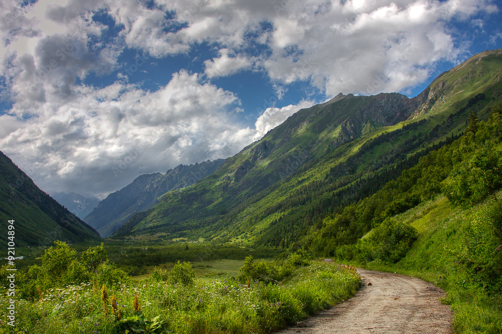 Dombay. Caucasus Mountains in summer