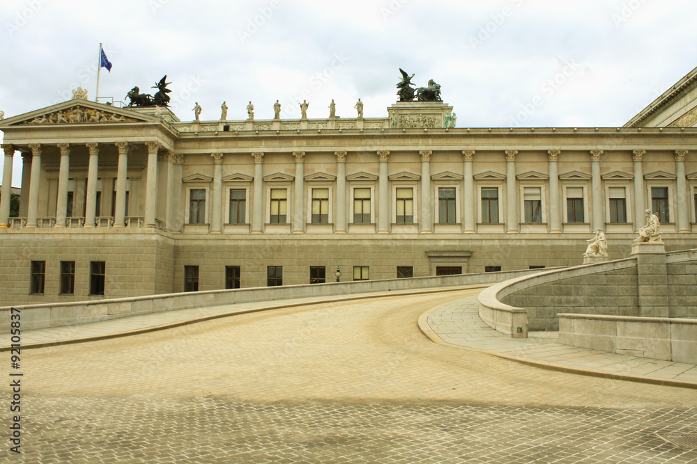 Naklejka premium The Austrian Parliament in Vienna.