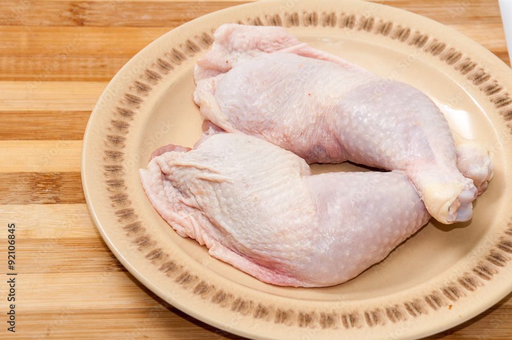 Cleaned chicken drumsticks ready for frying or cooking Cleaned chicken drumsticks ready for frying or cooking