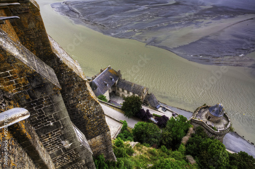 A view from the towers of Mont St Michel in France #92107609