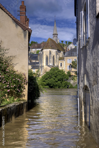 A flood in the town of Argenton in France #92108475