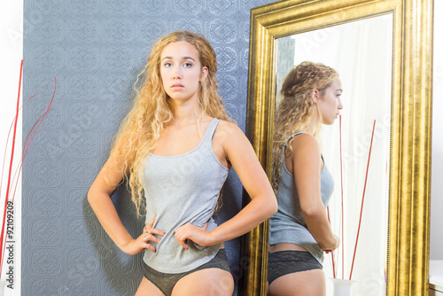 Fit Female With Blonde Hair And Blue Eyes
