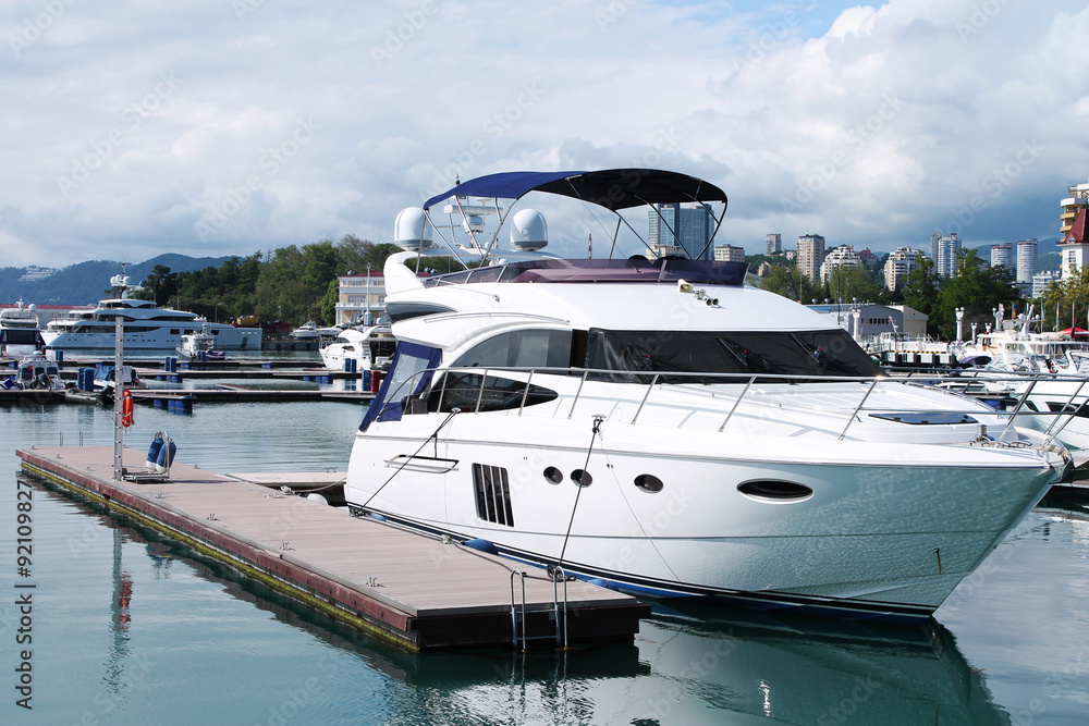 Yacht in the port Yacht in the port