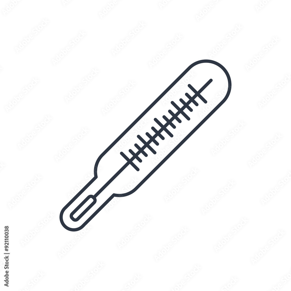 Medical thermometer outline icon Medical thermometer outline icon
