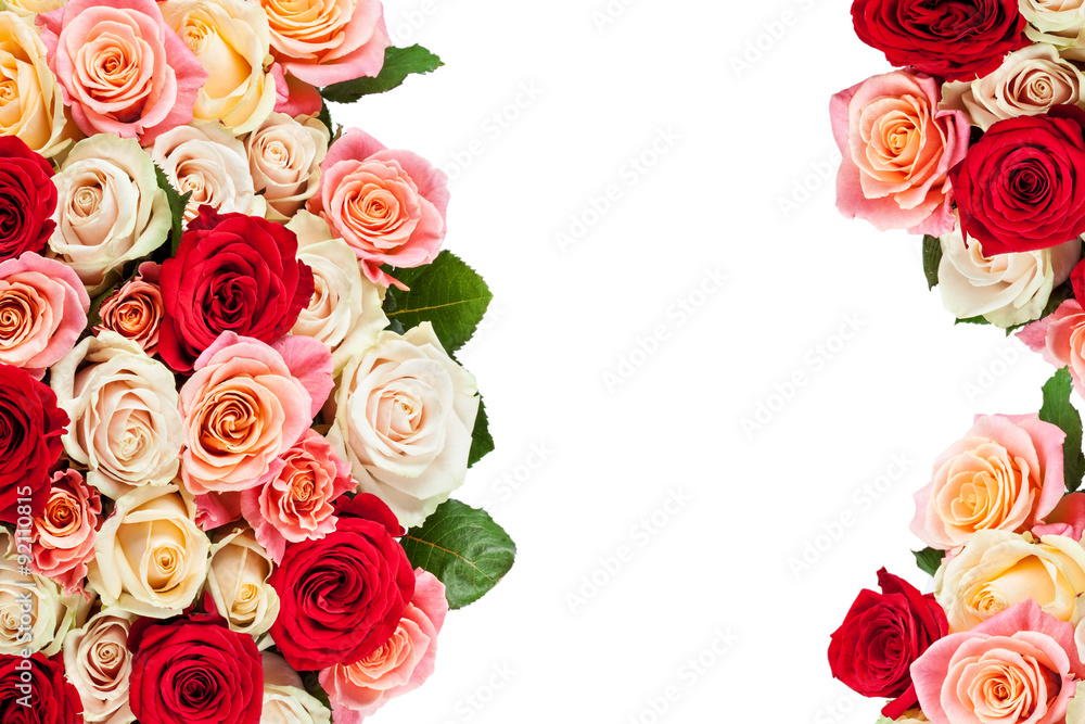 Bright multicolored bouquet of roses. Natural flowers backgroun Bright multicolored bouquet of roses. Natural flowers backgroun
