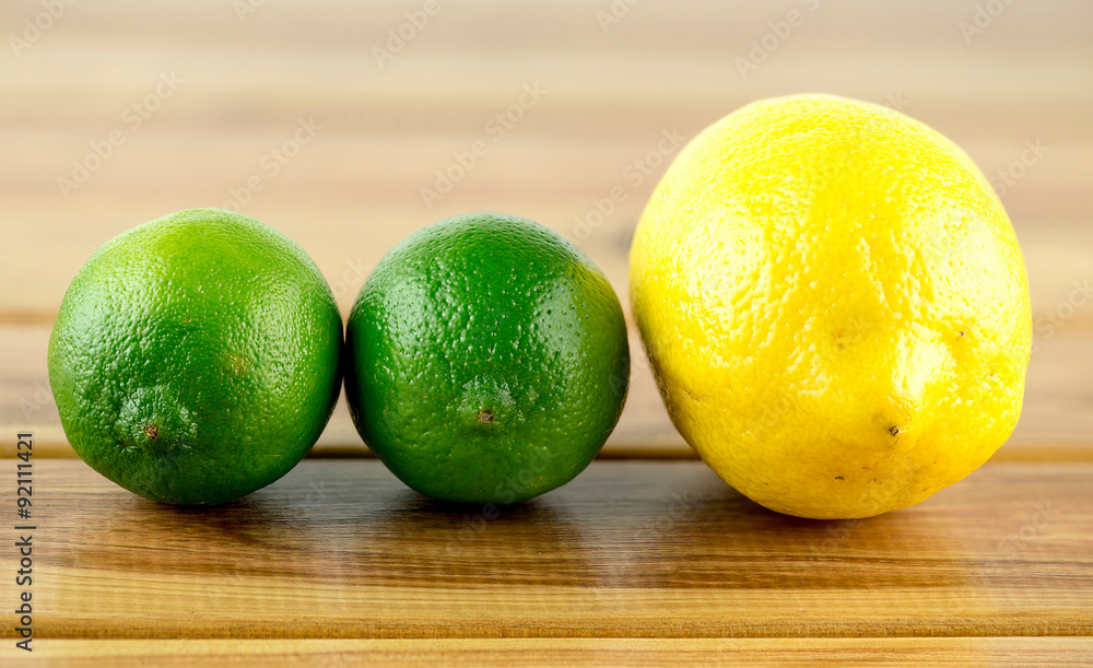 Vibrant citrus limes and lemon
