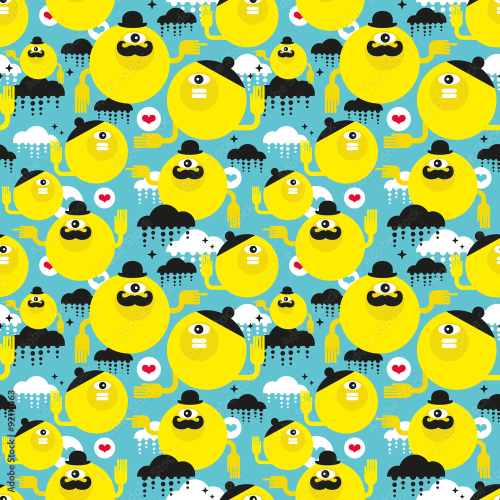 Seamless texture with yellow suns. Seamless texture with yellow suns.