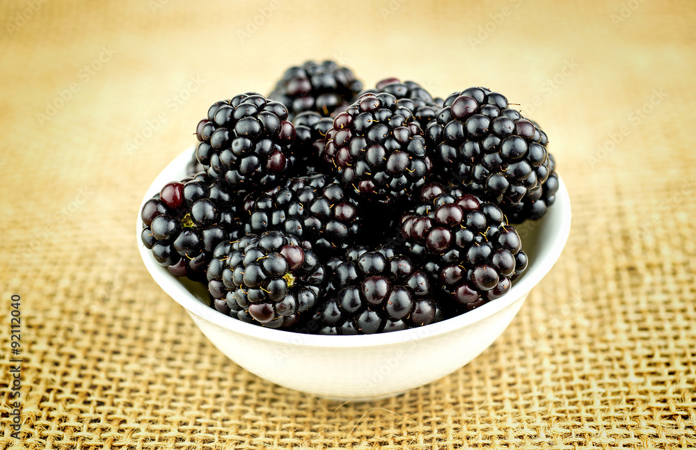 Bowl of ripe blackberry berries Bowl of ripe blackberry berries